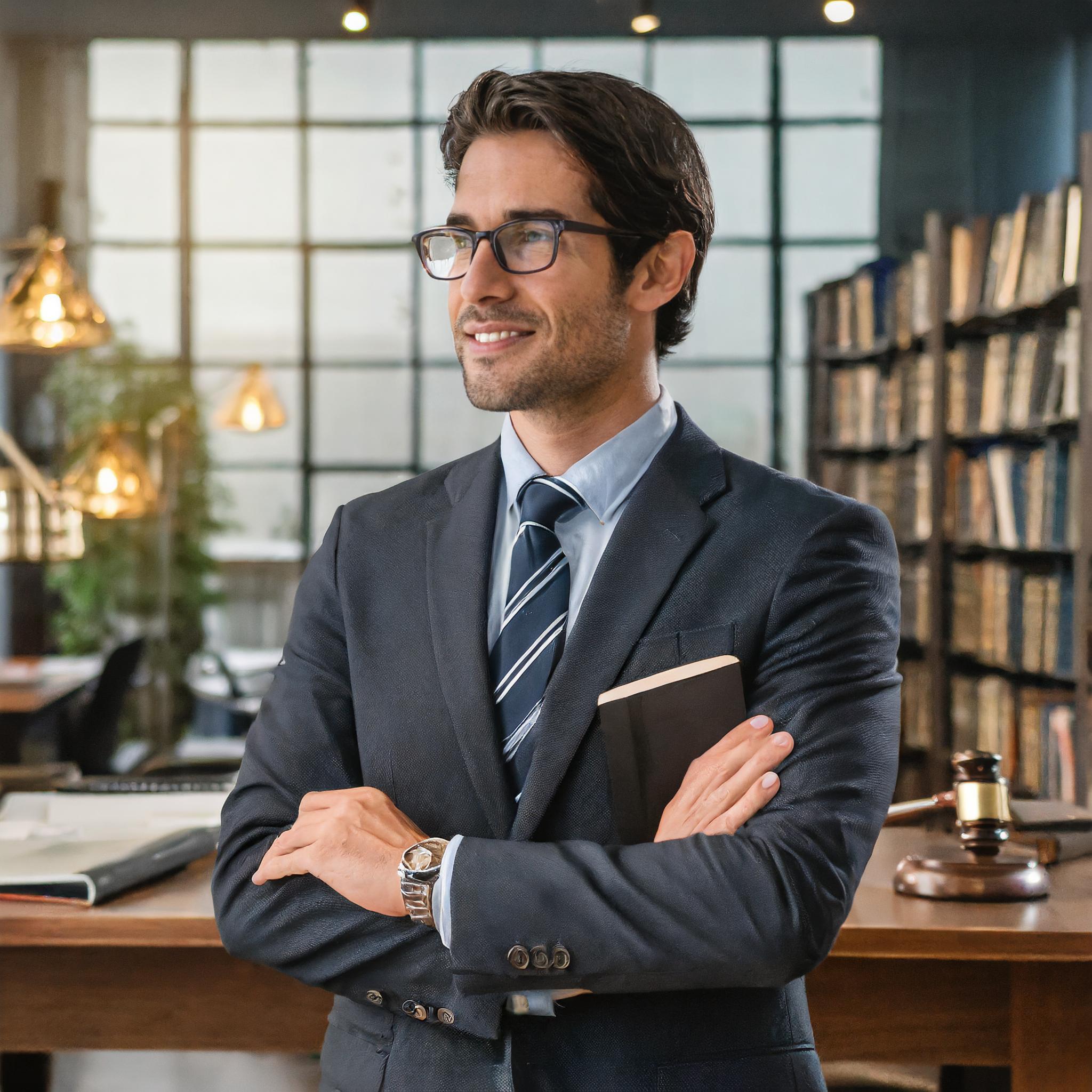 Mann im Business-Anzug vor einem neutralen Hintergrund